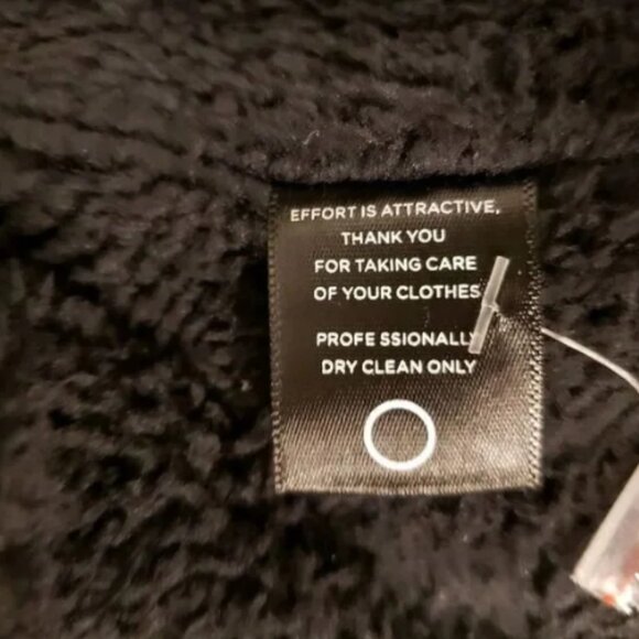 DSTLD Mens S Sherpa Lined Wool Shacket Black Button Up Jacket Collar - Picture 6 of 8